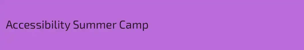 Accessibility Summer Camp